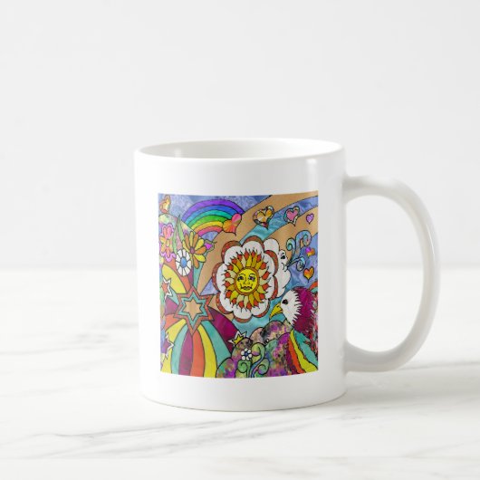 Mug Retro 60s Psychedelic Sunshine Aigle Cadeaux (Droite)