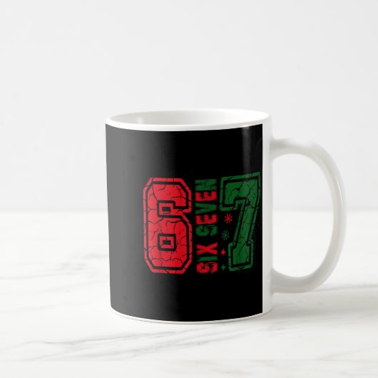 Mug Rétro 67 Drôle Six Sept Mème 6 7 Numéro Noël (Droite)