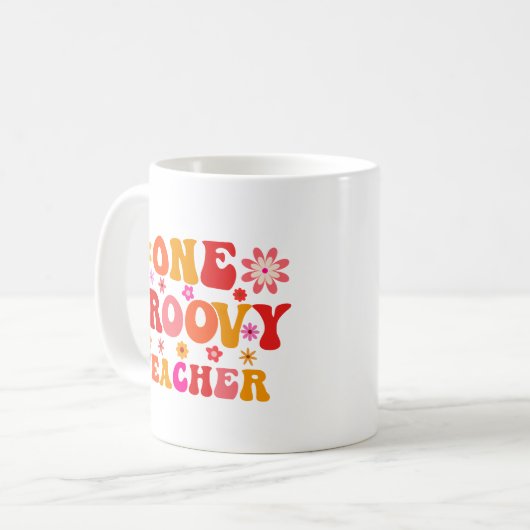 Mug Retro 70s One Groovy Teacher (Devant gauche)