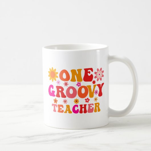 Mug Retro 70s One Groovy Teacher (Droite)
