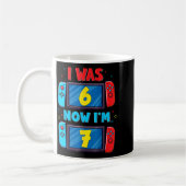 Mug Retro 7th Birthday Boy I Was 6 Now I'm 7 Year Old (Gauche)
