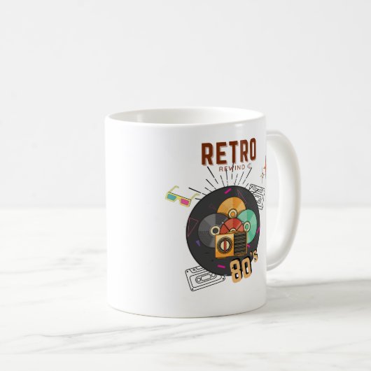 Mug Retro 80s/90s Music CD Conception de capot (Devant droit)