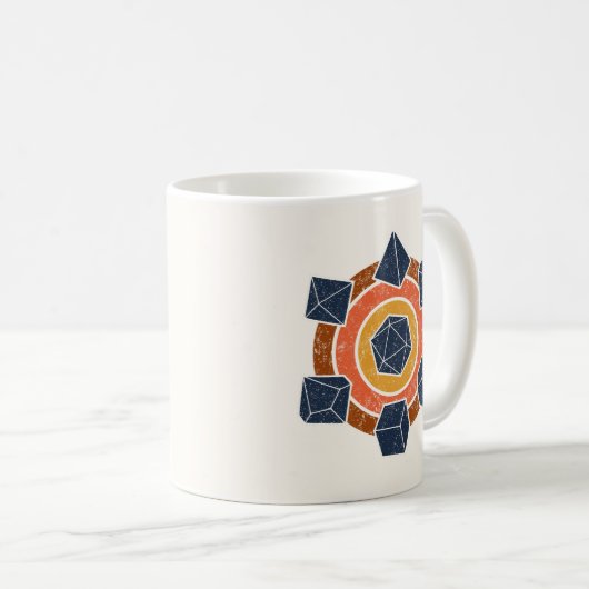 Mug Retro 80s Distressed RPG Dice (Devant droit)