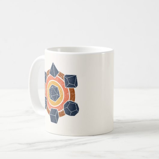 Mug Retro 80s Distressed RPG Dice (Devant gauche)