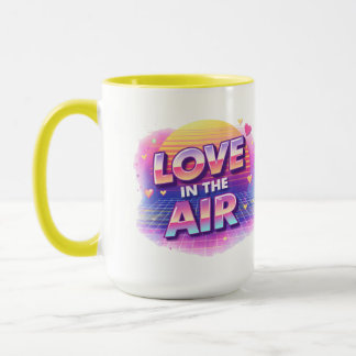 Mug Retro 80's Love In The Air Valentine Lover Candle