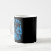 Mug Retro 90s Summer Vibes Cat Camping Funny Cat Meme (Devant gauche)