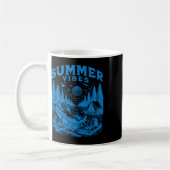 Mug Retro 90s Summer Vibes Cat Camping Funny Cat Meme (Gauche)