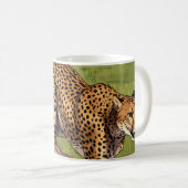 Mug Rétro Afrique Guépard Scénique (Devant droit)