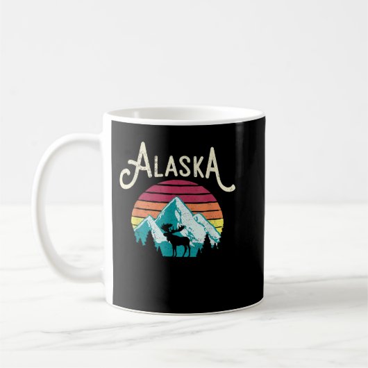 Mug Retro Alaska, AK Juneau Mountains Wildlife Moose (Gauche)