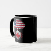 Mug Retro American Canadian Flag Tree Roots Canada (Devant gauche)