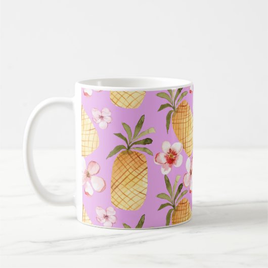 Mug Retro ananas imprimé tropical (Gauche)