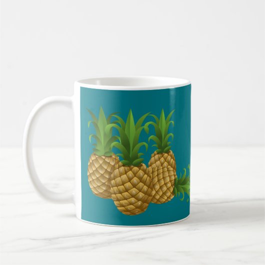 Mug Rétro ananas vintage turquoise (Gauche)