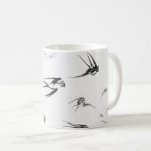 Mug Rétro animal de nature d'oiseau d'hirondelle (Devant droit)