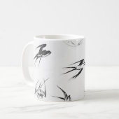 Mug Rétro animal de nature d'oiseau d'hirondelle (Devant gauche)
