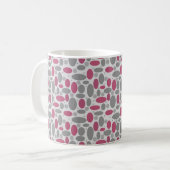 Mug rétro, années 60, pois, gris et rose (Devant gauche)