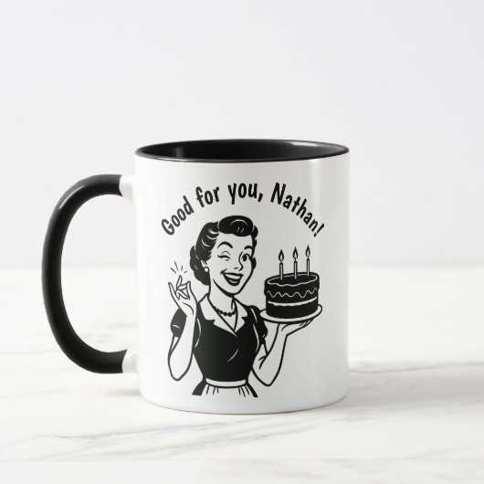 Mug Retro Anniversaire Cheer Cadeau (Gauche)