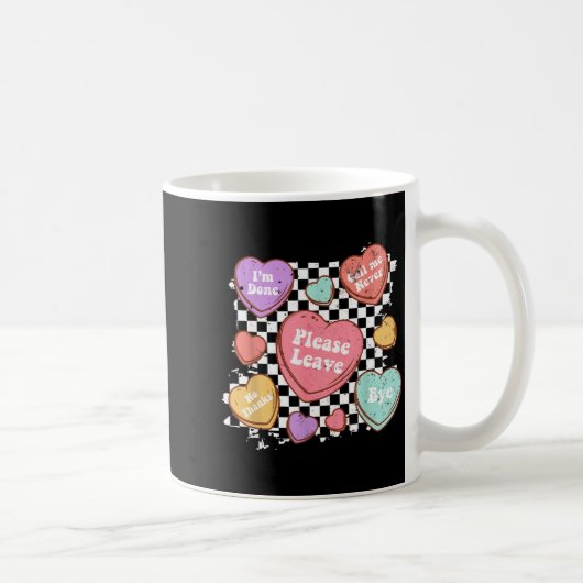 Mug Retro Anti Valentines Funny Valentine Candy Heart  (Droite)