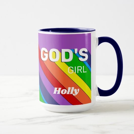 Mug Retro Arc-en-ciel couleurs Fille de Dieu ROYGBIV C (Droite)