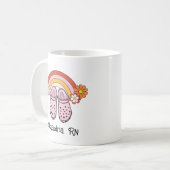 Mug Retro Arc-en-ciel et en caoutchouc Clogs Monogramm (Devant gauche)