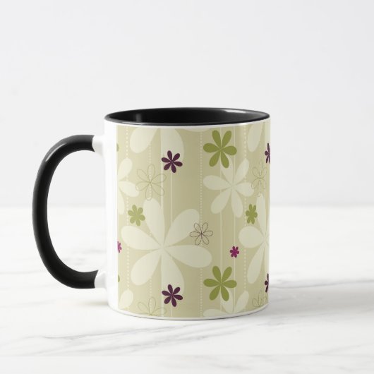 Mug Rétro arrière - plan floral (Gauche)