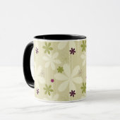 Mug Rétro arrière - plan floral (Devant gauche)