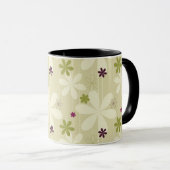 Mug Rétro arrière - plan floral (Devant droit)