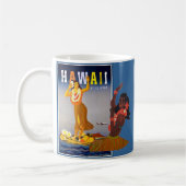 Mug Rétro art de fille de danse polynésienne d'Hawaï (Gauche)