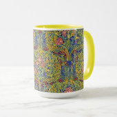 Mug Retro Arts & Crafts style Birds in Trees Pattern (Devant droit)