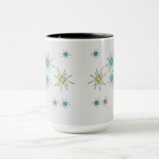 Mug Retro Atomique Cool Chat & Étoiles Grey Mid Centur (Centre)