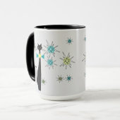 Mug Retro Atomique Cool Chat & Étoiles Grey Mid Centur (Devant gauche)
