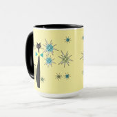 Mug Retro Atomique Cool Chat & Étoiles Mid Century (Devant gauche)