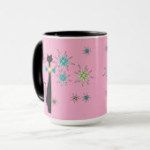 Mug Retro Atomique Cool Chat & Étoiles Mid Century (Devant gauche)