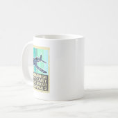 Mug Rétro Avertissement Peut Commencer À Parler De 2èm (Devant gauche)