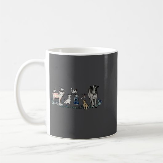 Mug Retro Barnyard Animals Meme Farm Animals Hanging C (Gauche)