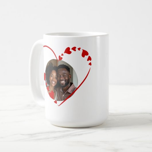 Mug Retro Be Mine Script & Sketch Heart Photo  (Devant gauche)