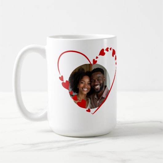 Mug Retro Be Mine Script & Sketch Heart Photo (Gauche)