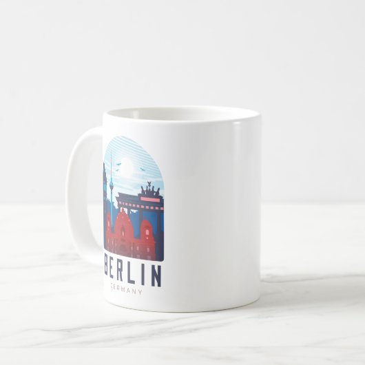 Mug Retro Berlin Skyline Allemagne (Devant gauche)