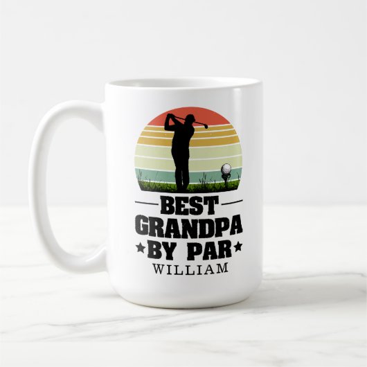 Mug Retro Best Grandpa By Par Golf | Jour des grands-p (Gauche)