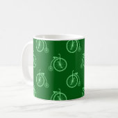 Mug Retro Bicycle Pattern in Green Tones (Devant gauche)