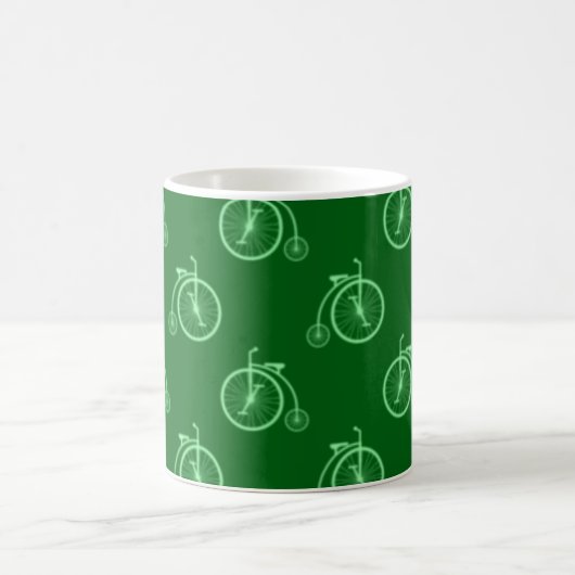 Mug Retro Bicycle Pattern in Green Tones  (Centre)