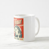Mug Retro Black Friday Pop Art Pin-Up Girl (Devant droit)