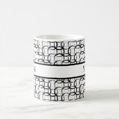 Mug Retro blanc et noir, Motif de cercles de chevauche (Centre)