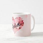 Mug Retro Boho Floral I Heart Nom calligraphie texte (Devant droit)