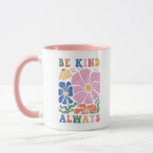 Mug Retro Boho Floral Motivation Quote -Be Kind Always (Gauche)