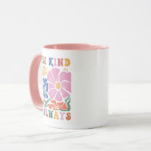 Mug Retro Boho Floral Motivation Quote -Be Kind Always (Devant gauche)