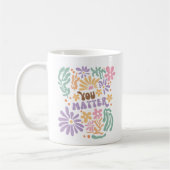 Mug Retro Boho Floral Vous Comptez Santé Mentale (Gauche)