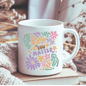 Mug Retro Boho Floral Vous Comptez Santé Mentale
