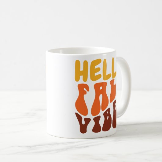 Mug Retro Bonjour Automne Vibes Citrouille Épice Cosy  (Devant droit)