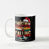 Mug Retro Cabin Snowy Christmas Calling Lights Holiday (Gauche)