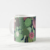 Mug Retro Cactus Design : Texture de tissu sans fil (Devant gauche)